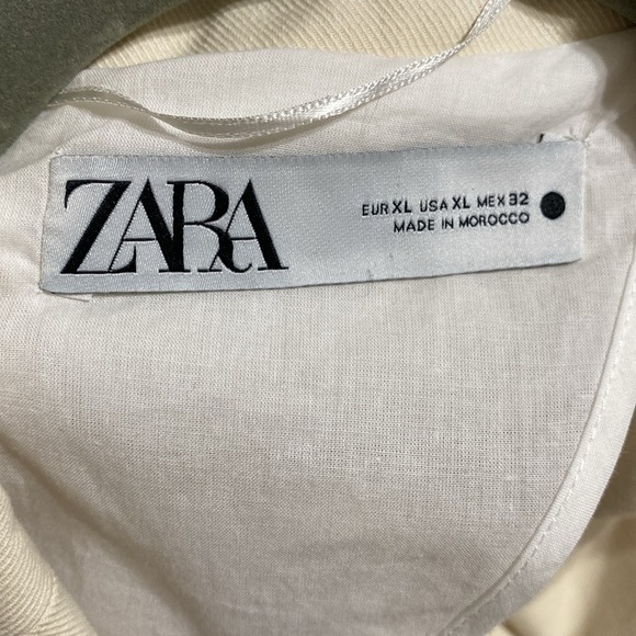 NWT Zara Cotton Cream Button Blazer - Picture 6 of 9
